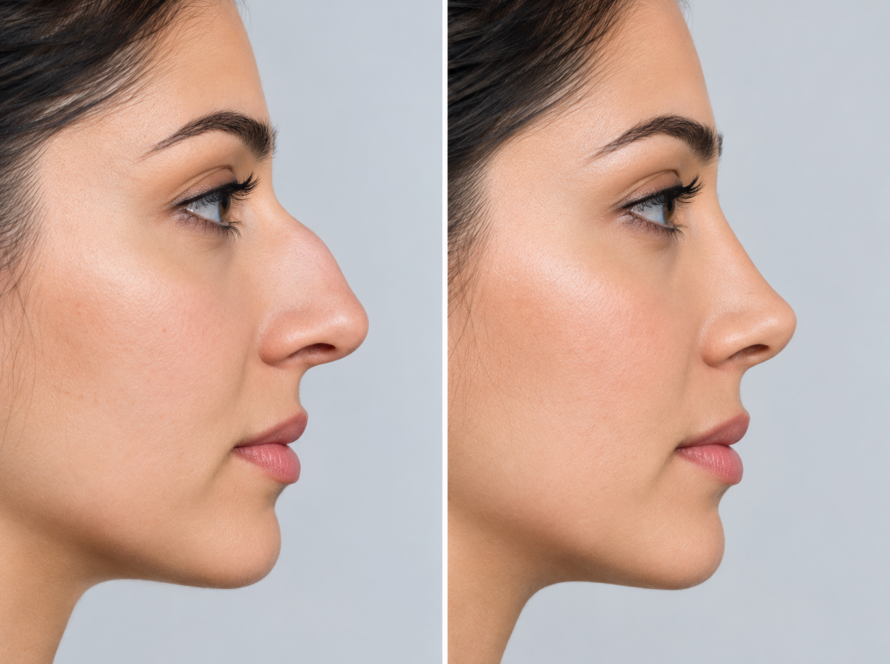 Before and After Rhinoplasty Profile
