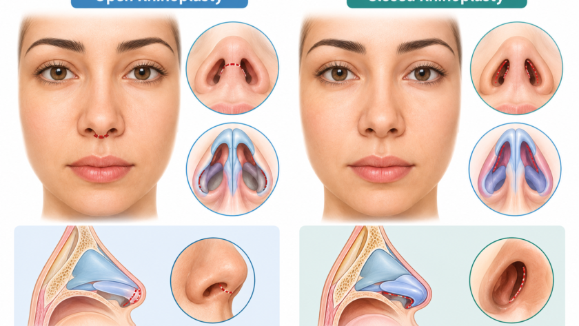 open vs closed rhinoplasty